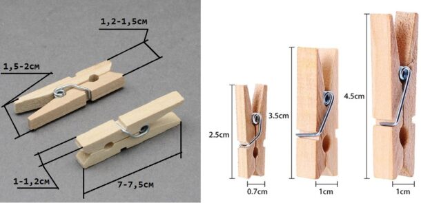 Размеры деревянных прищепок